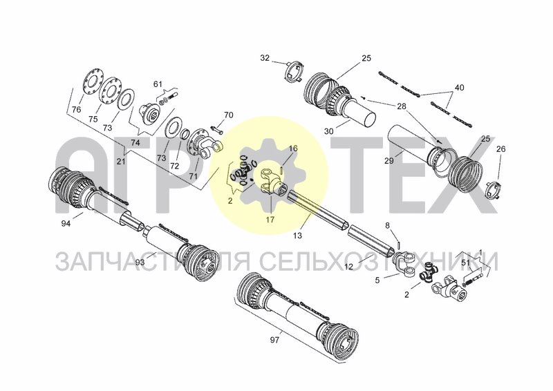 Чертеж PTO DRIVE SHAFT