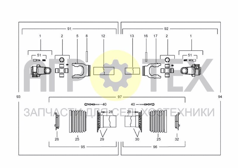 Чертеж PTO DRIVE SHAFT