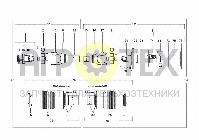 Чертеж PTO DRIVE SHAFT