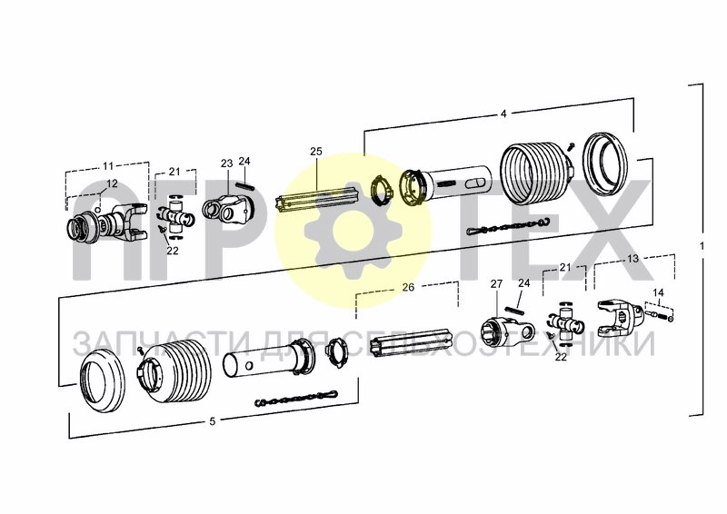 Чертеж PTO DRIVE SHAFT