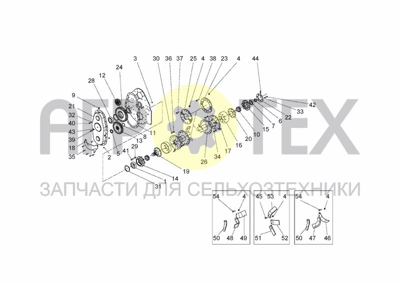 Чертеж LATERAL TRANSMISSION AND ROTOR