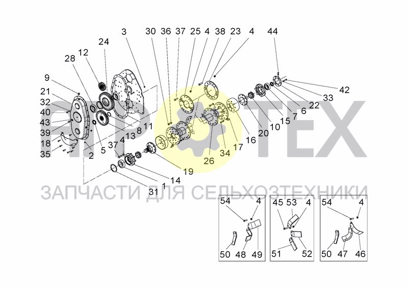 Чертеж LATERAL TRANSMISSION AND ROTOR