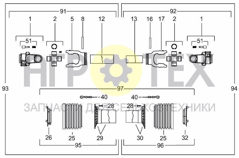 Чертеж DRIVELINE MA0005B7015