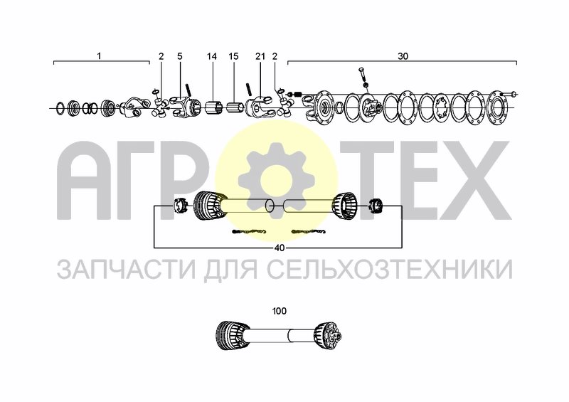 Чертеж DRIVELINE COMER MA00055E844 (2000 NM)