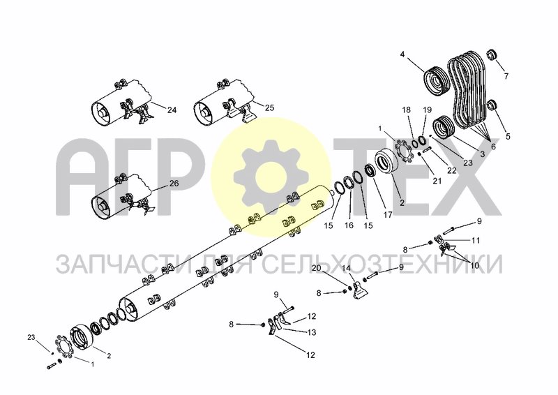 Чертеж LATERAL TRANSMISSION AND ROTOR