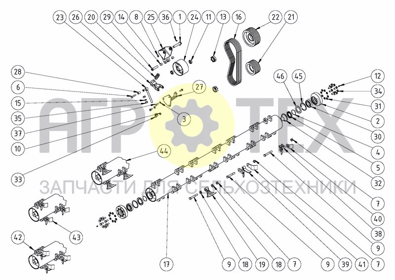 Чертеж LATERAL TRANSMISSION AND ROTOR