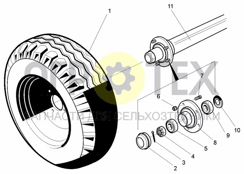 Чертеж UNBRAKED AXLES & WHEELS