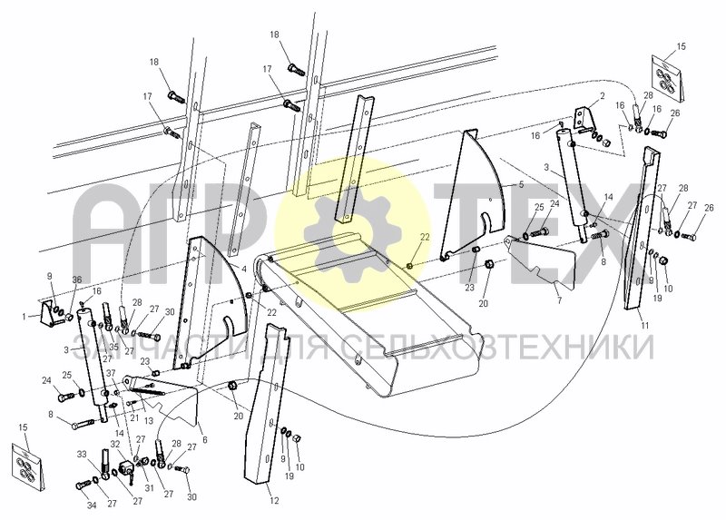 Чертеж DISCHARGE CONVEYOR MOUNTINGS