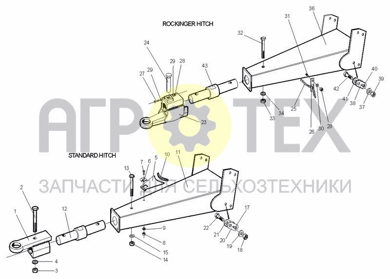 Чертеж STANDARD HITCH & ROCKINGER HITCH