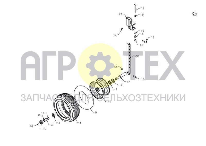 WHEEL 200 X 14,5 FOR 7, 9, 11 & 13 TINES (№10 на схеме)