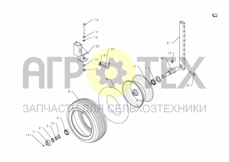 WHEEL 200 X 14,5 FOR 7, 9, 11 & 13 TINES (№3 на схеме)