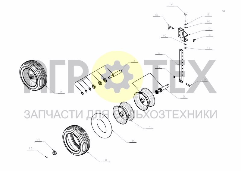 WHEEL 200 X 14,5 FOR 7, 9, 11 & 13 TINES (№13 на схеме)