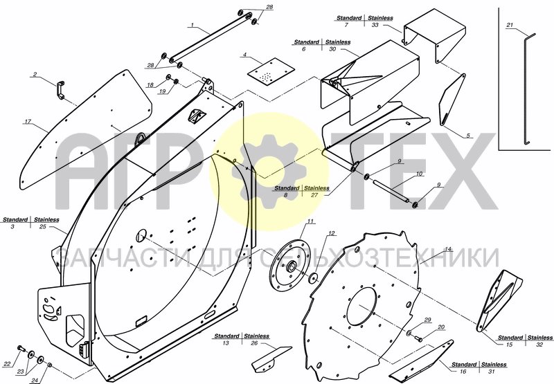 Чертеж FLYWHEEL HOUSING, STANDARD CHUTE