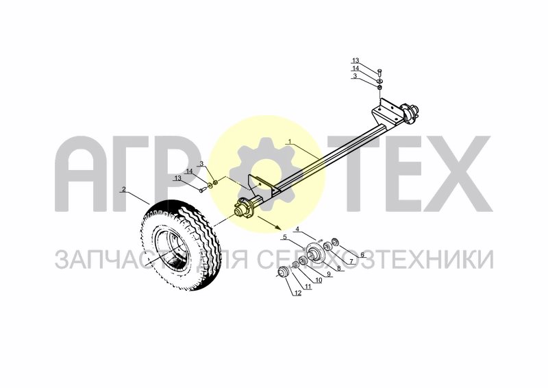 Чертеж AXLE, WHEELS