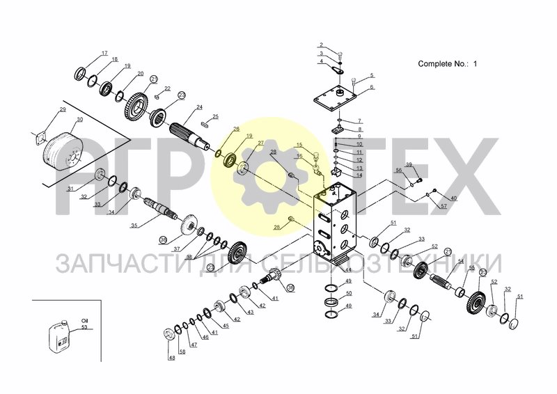 Чертеж GEAR BOX, COMPLETE