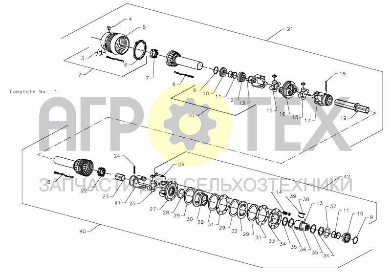 Чертеж PTO SHAFT, WIDE ANGLE