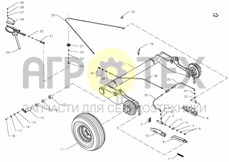 Чертеж AXLE, WHEELS