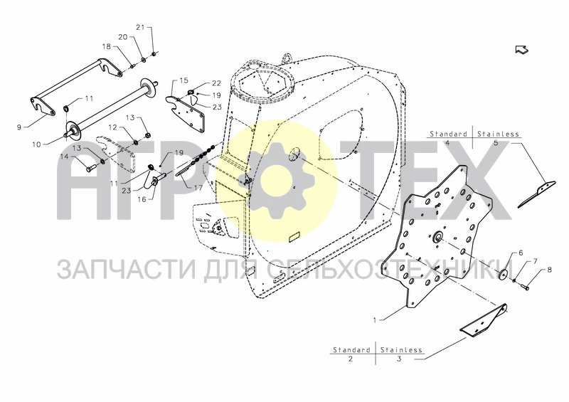 Чертеж FLYWHEEL, 3-POINT LINKAGE