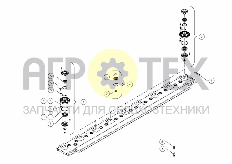 Чертеж CUTTERBAR, SPARE PARTS SET