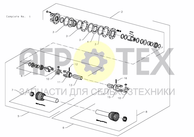 Чертеж PTO SHAFT, STANDARD