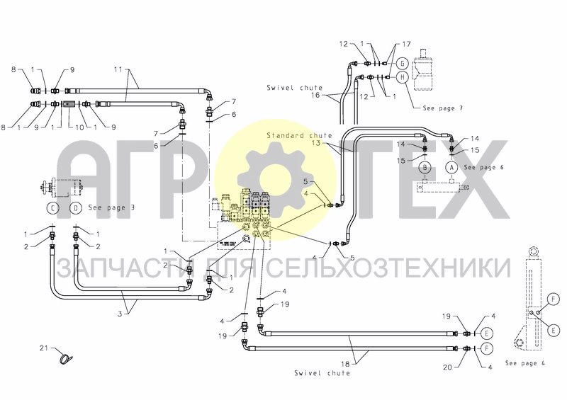 Чертеж HYDRAULIC HOSES, ELECTRIC CONTROL