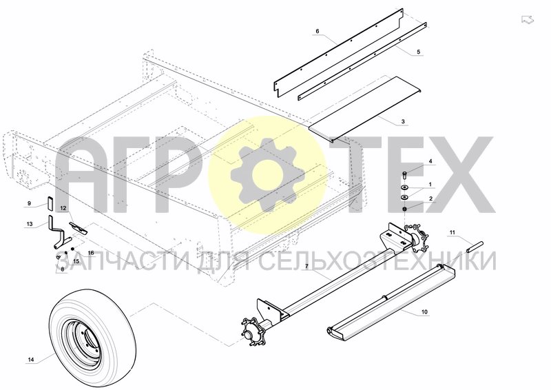 Чертеж AXLE, WHEELS