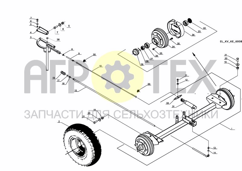 Чертеж AXLE AND WHEELS