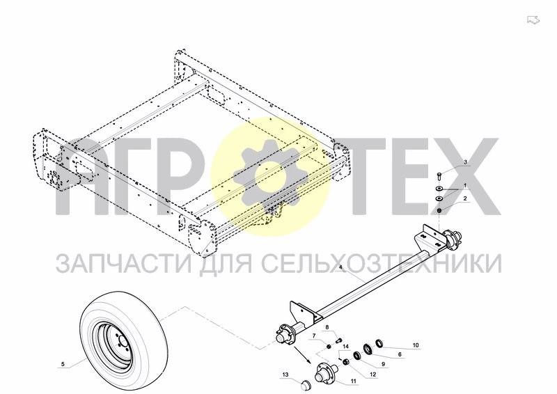 Чертеж AXLE AND WHEELS