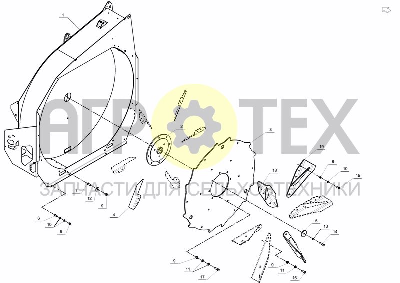 Чертеж FLYWHEEL HOUSING, STANDARD CHUTE