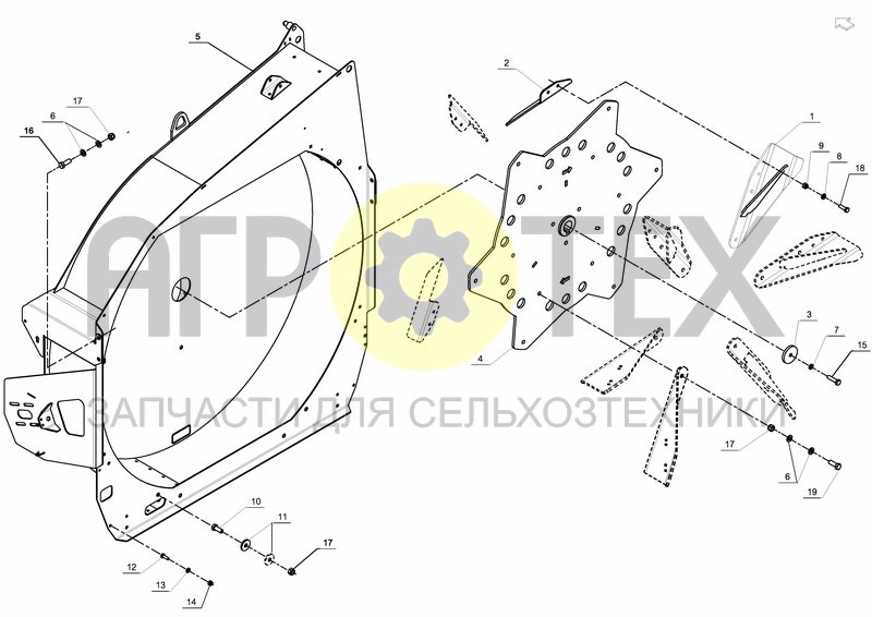 Чертеж FLYWHEEL HOUSING, STANDARD CHUTE