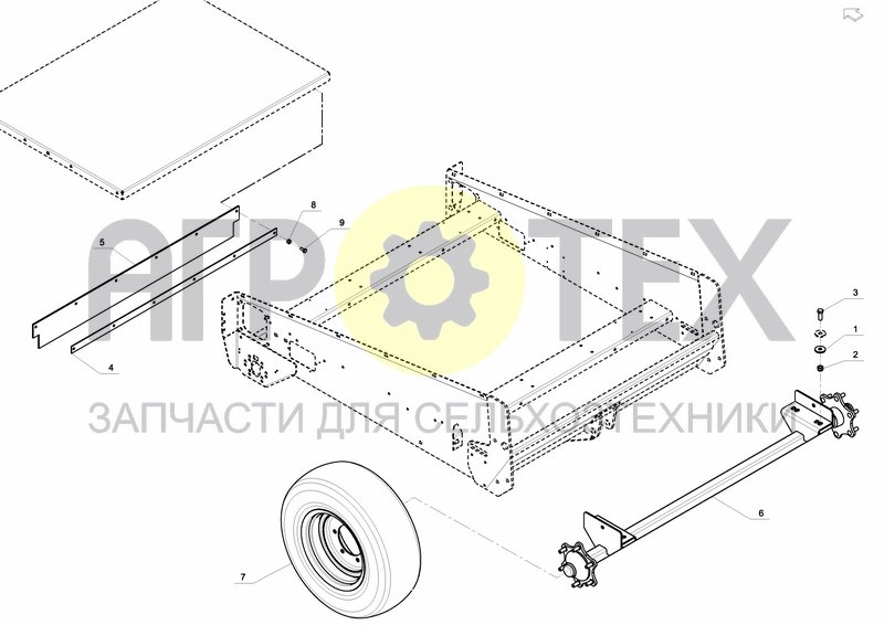 Чертеж AXLE, WHEELS