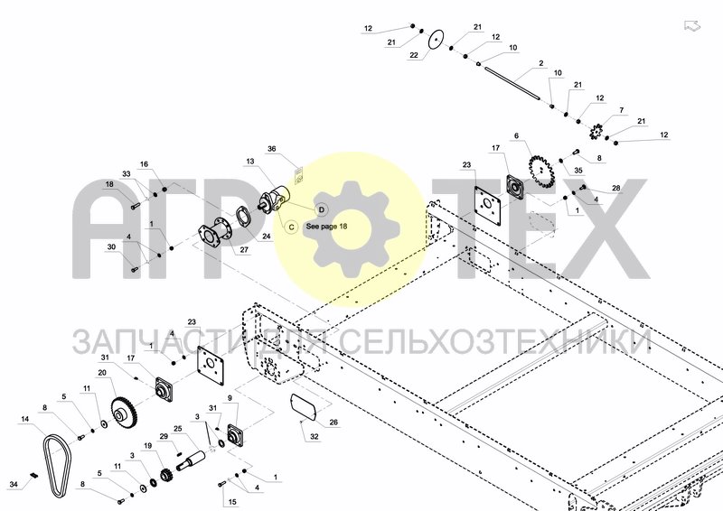 Чертеж TRANSMISSION, FLOOR CONVEYOR