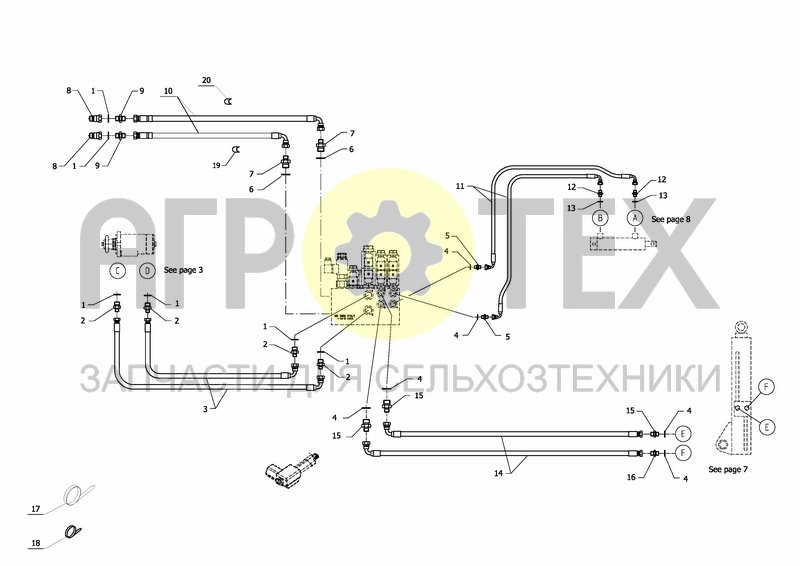 Чертеж HYDRAULIC HOSES, ELECTRIC CONTROL