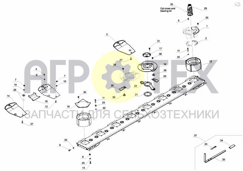 Чертеж TRANSMISSION, CUTTERBAR + PROFIT, LH