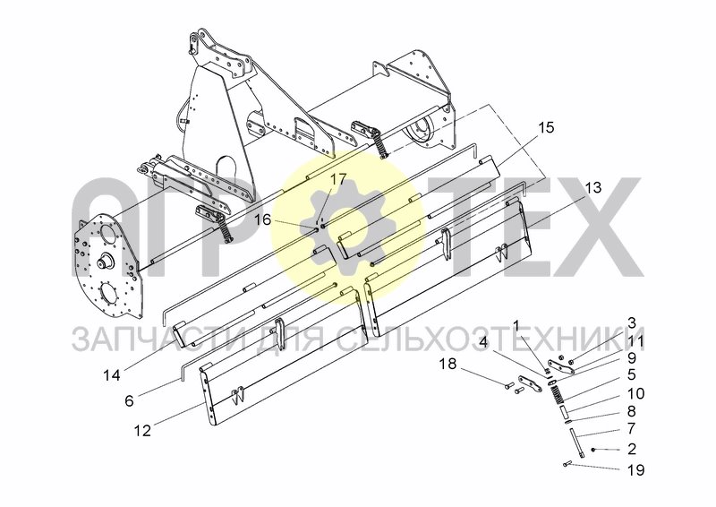 Чертеж REAR SHIELD ROLLER (OPTIONAL)