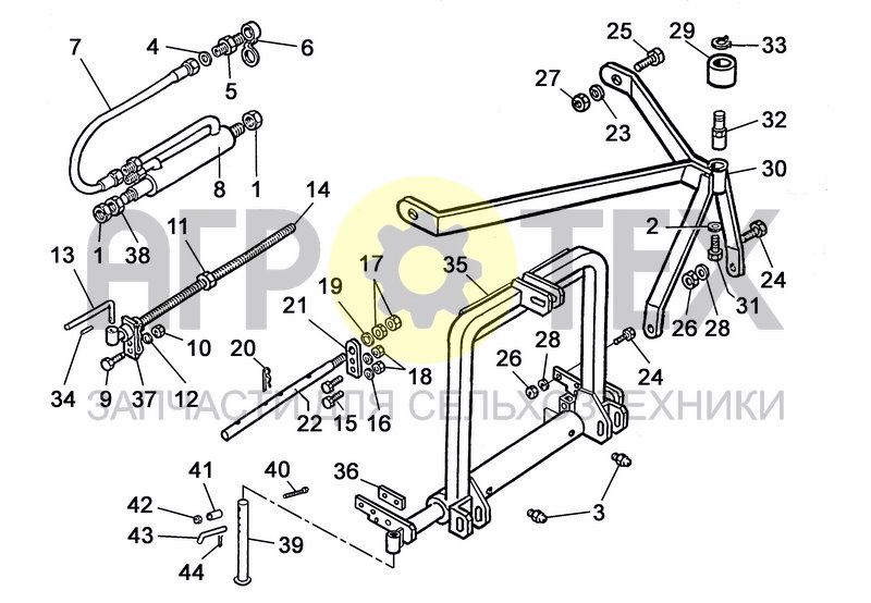 Чертеж FH 120-150-180-200-225 / HYDRAULIC SWING HITCH (OP