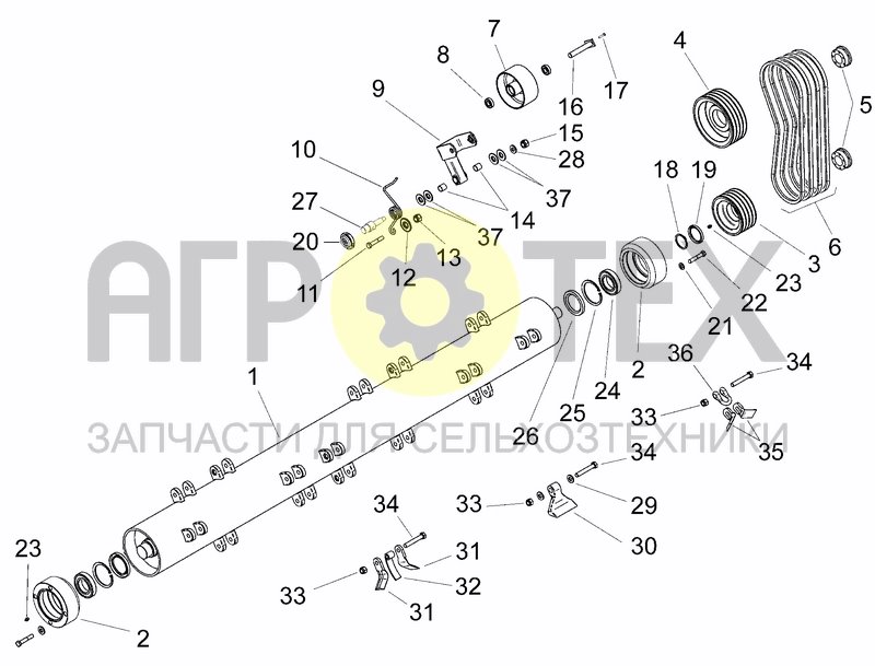 Чертеж LAT. TRANSMISSION AND ROTOR