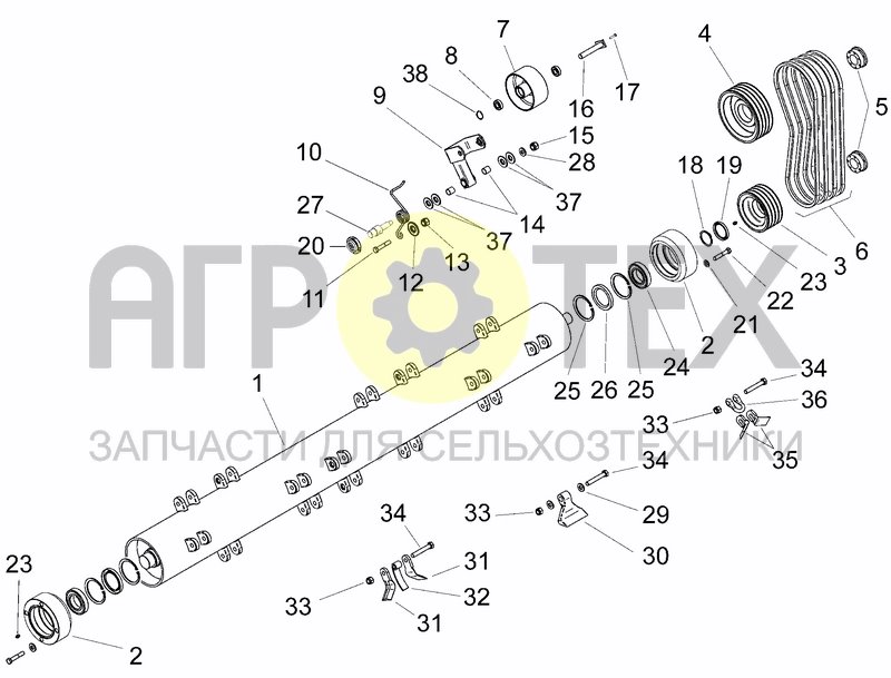 Чертеж LAT. TRANSMISSION AND ROTOR