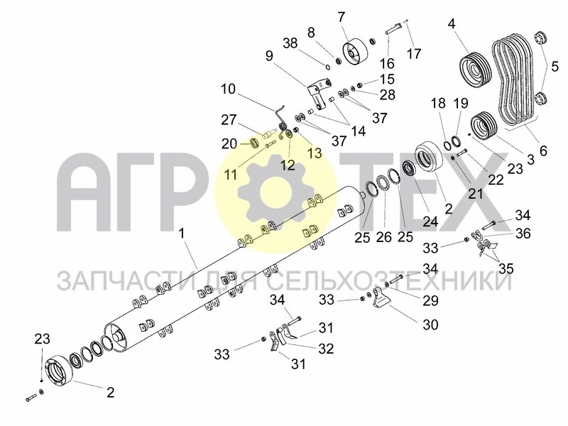 Чертеж LAT. TRANSMISSION AND ROTOR