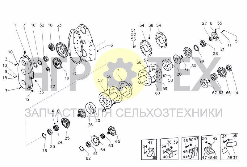 Чертеж LATERAL TRANSMISSION AND ROTOR