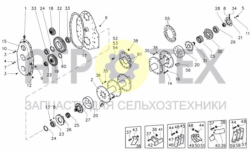 Чертеж LATERAL TRANSMISSION AND ROTOR