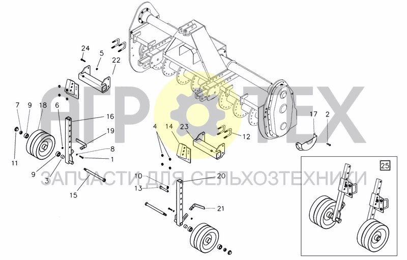 Чертеж FRONT WHEELS (OPTIONAL)