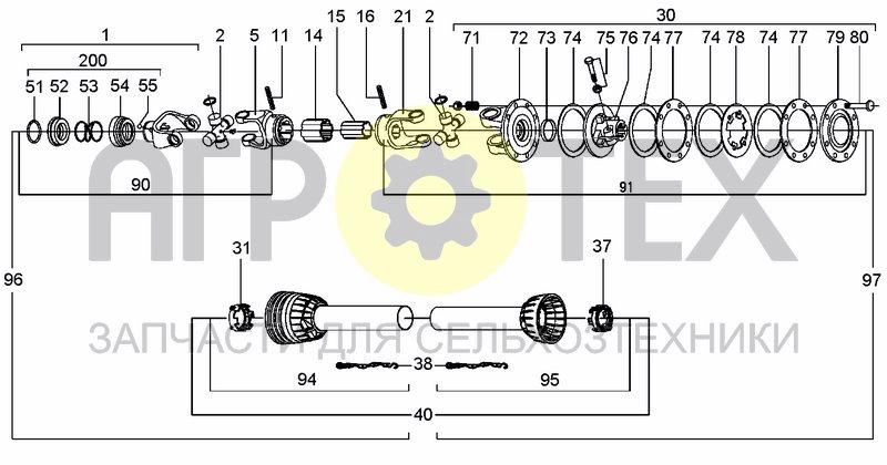 Чертеж DRIVELINE MA00055E845