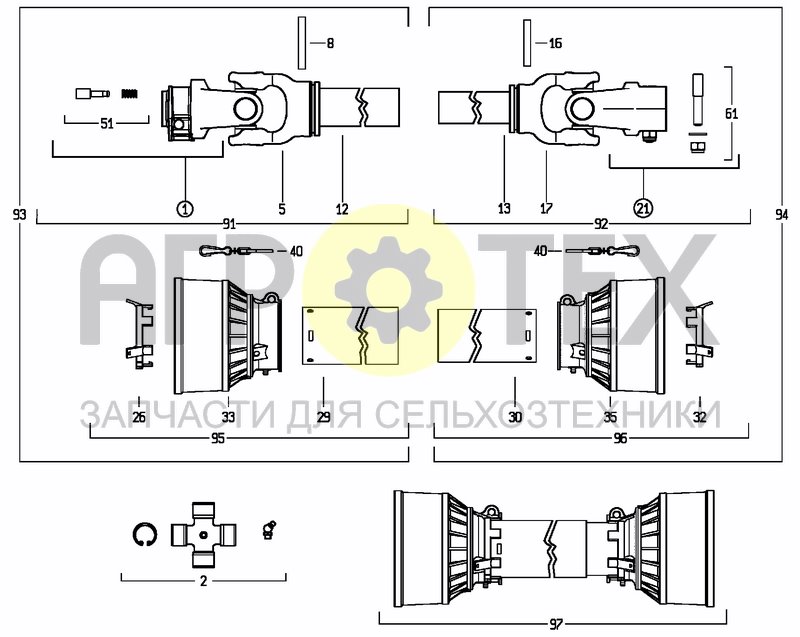 Чертеж DRIVELINE MA0005E687