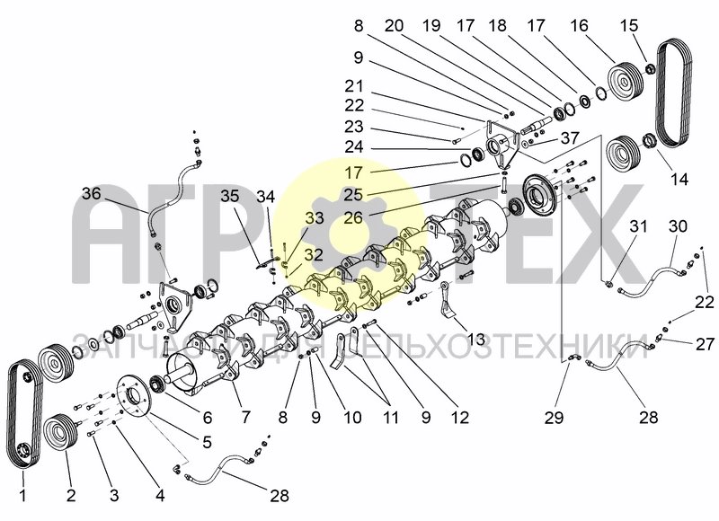 Чертеж LATERAL TRANSMISSIONS AND ROTOR