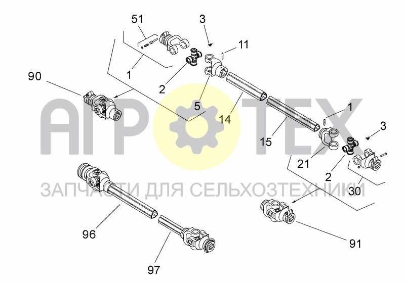 Чертеж DRIVELINE MA00056E982 (ONLY FOR 480)