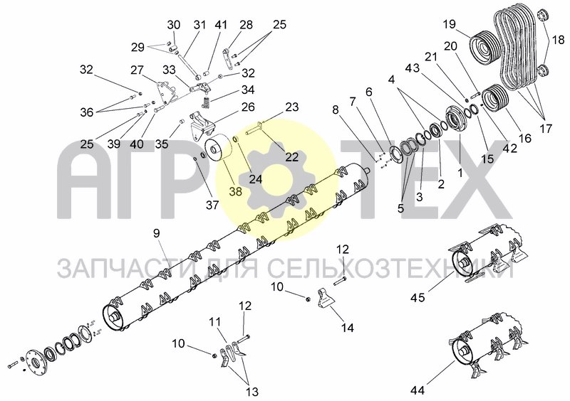 Чертеж LATERAL TRANSMISSION AND ROTOR