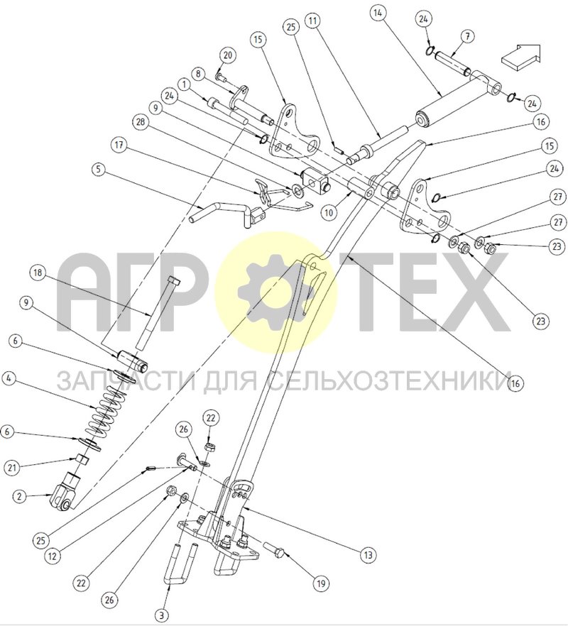 Чертеж ARM OF FINGER HARROW