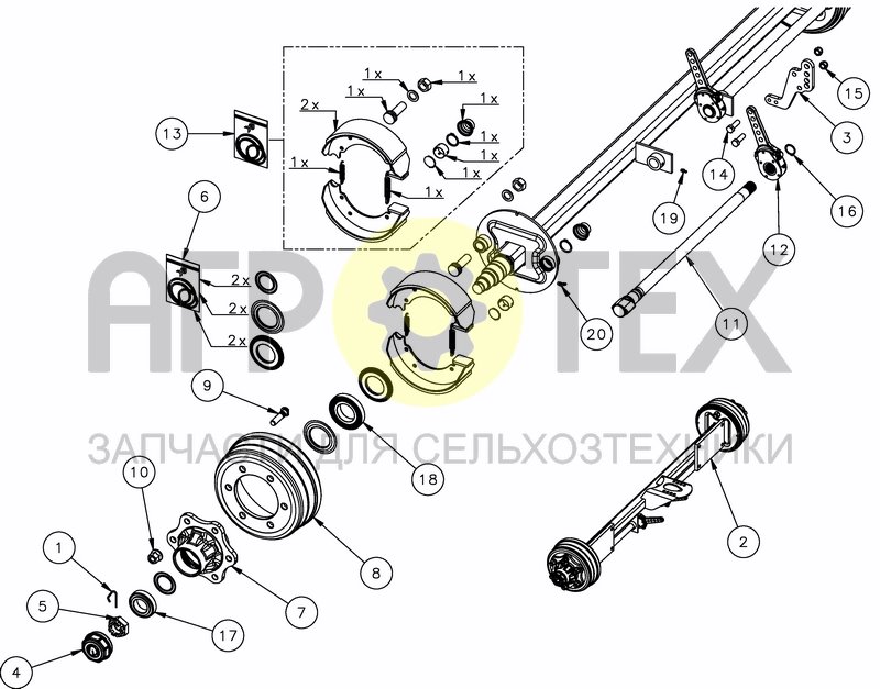 Чертеж BRAKE AXLE 40KM/H