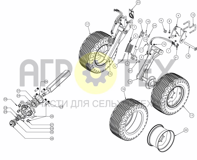 Чертеж DEPTH CONTROL WHEELS